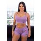 Pijama Shorts e Cropped Canelado Hot Love