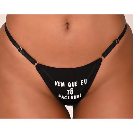 Calcinha Fetiche "Vem Que To Facinha!" Tallyta Moda Apimentada