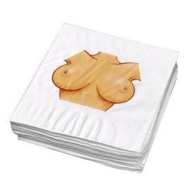 Jogo de Guardanapos de Papel com Ilustração do Corpo Feminino 50 Unidades Adão e Eva