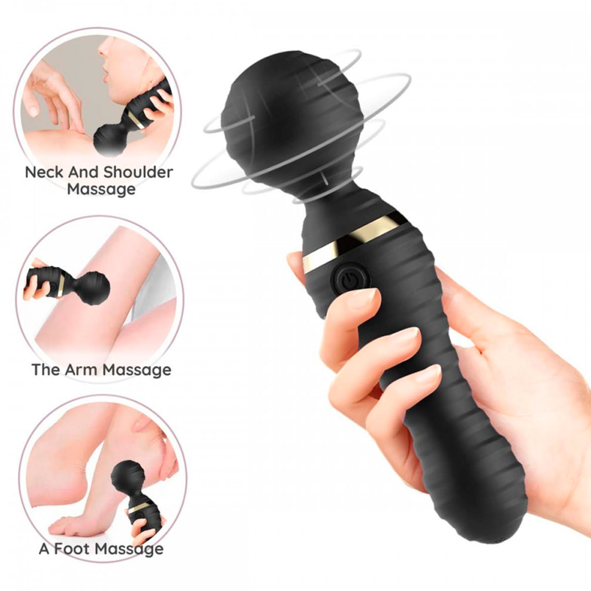 Vibrador Varinha Mágica com 9 Modos de Vibração e Texturas Vip Mix