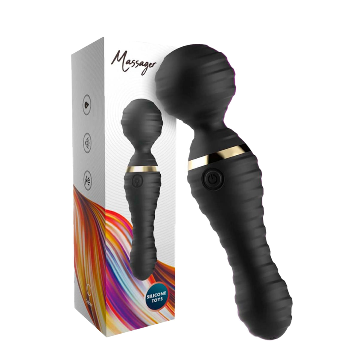 Vibrador Varinha Mágica com 9 Modos de Vibração e Texturas Vip Mix