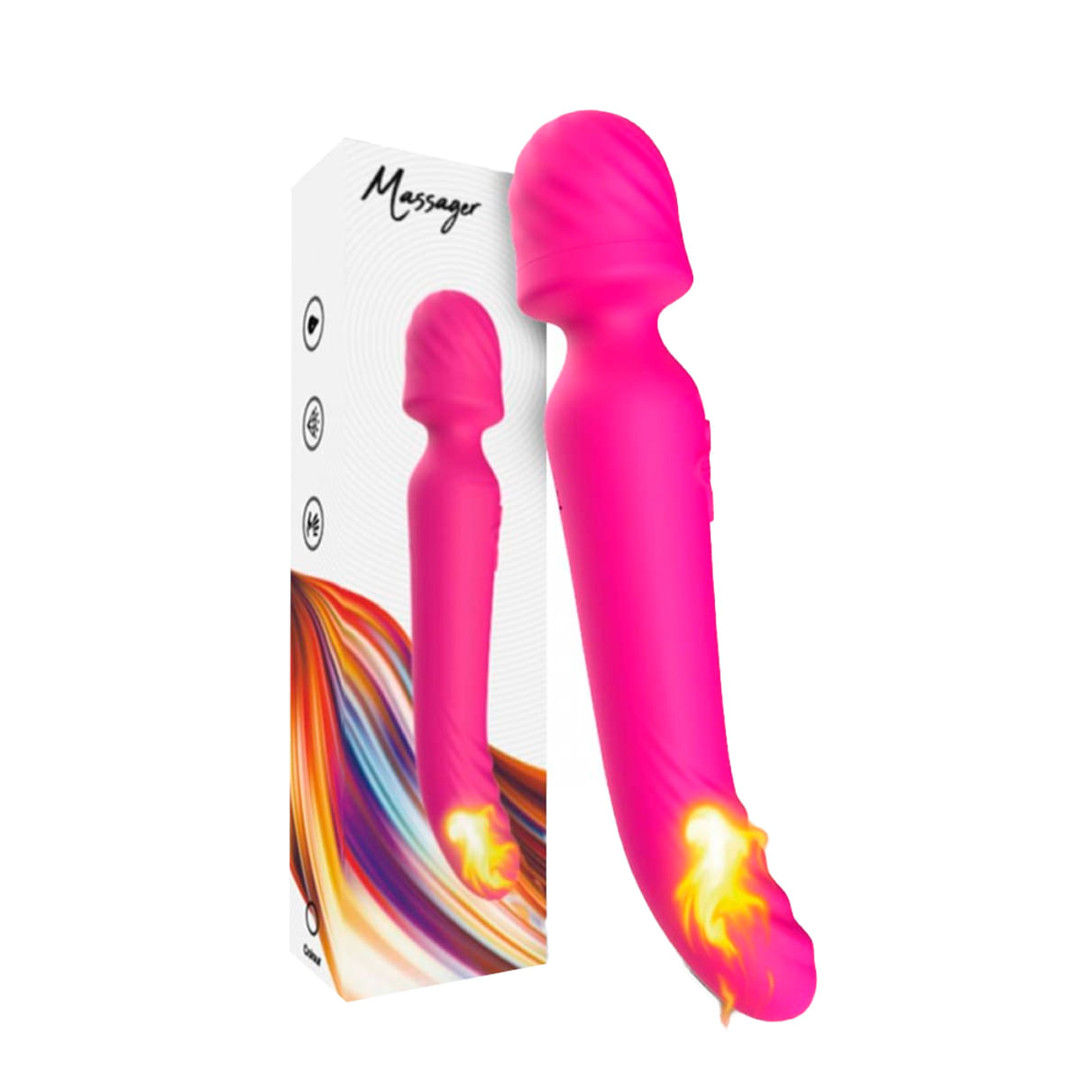 Vibrador Varinha Mágica Duplo com 9 Modos de Vibração e Aquecimento Vip Mix