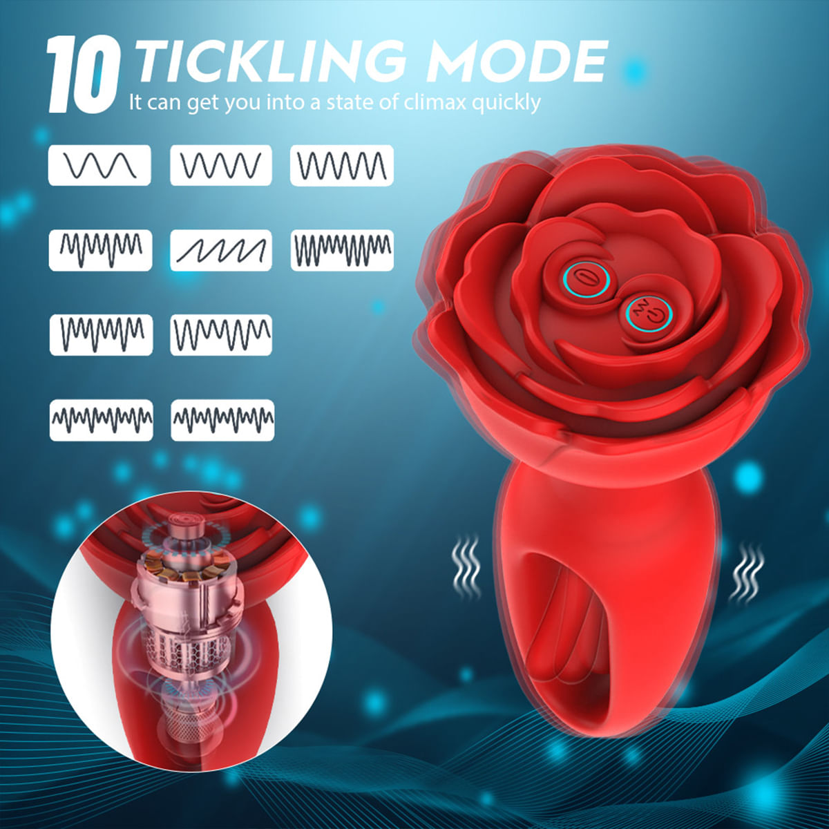 Plug Anal em Formato de Flor com 9 Modos de Vibração Vip Mix