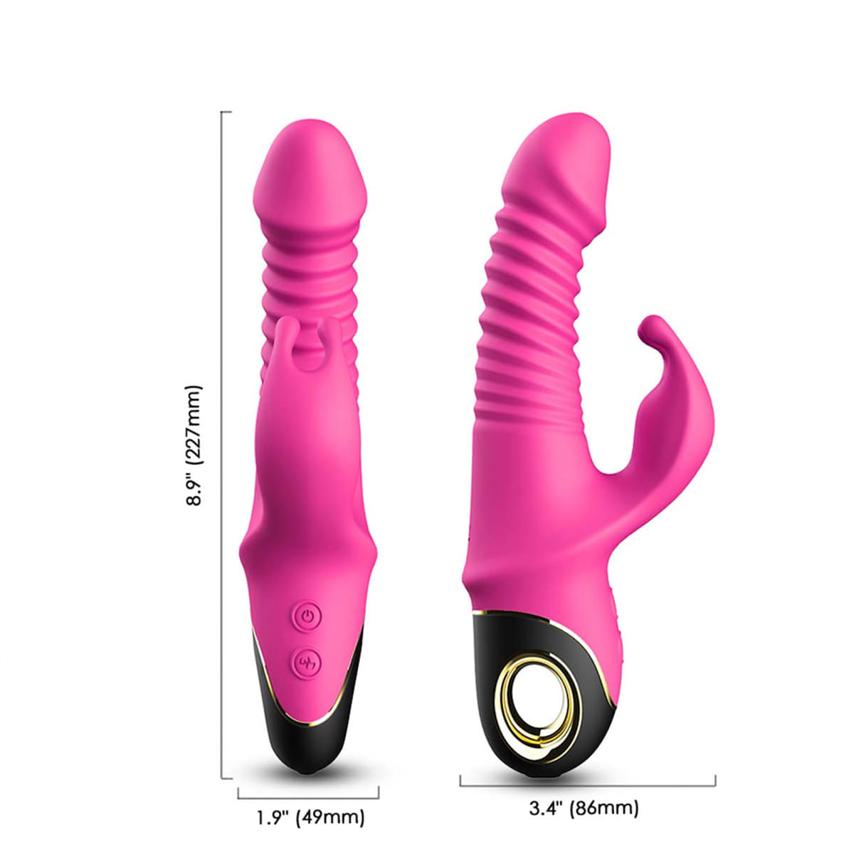 Vibrador Rabbit Vai e Vem com 5 Rotações e 9 Modos de Vibrações Vip Mix