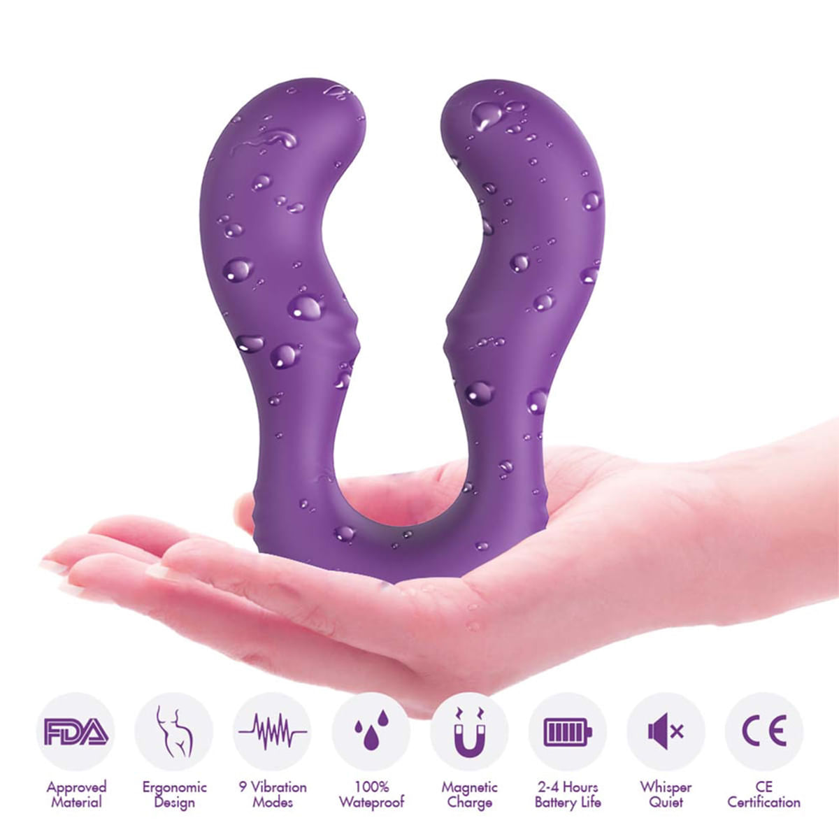 Vibrador Duplo com 9 Modos de Vibração Vip Mix