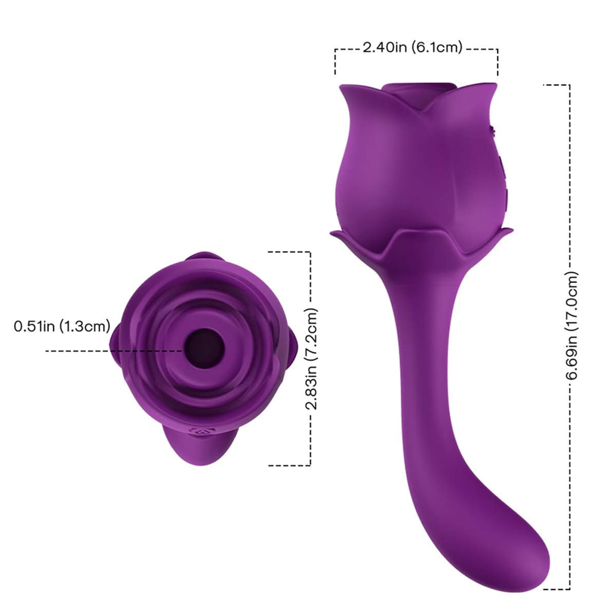 Vibrador Duplo Ponto G Formato de Rosa com 9 Modos de Vibração e 10 Modos de Pulsação Vip Mix