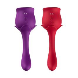 Vibrador Duplo Ponto G Formato de Rosa com 9 Modos de Vibração e 10 Modos de Pulsação Vip Mix