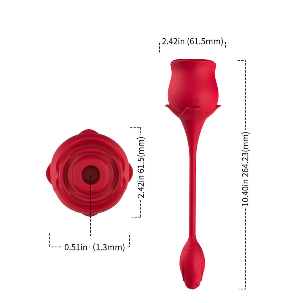 Vibrador Duplo Flexível em Formato de Rosa com 9 Modos de Vibração e 10 de Pulsação Vip Mix