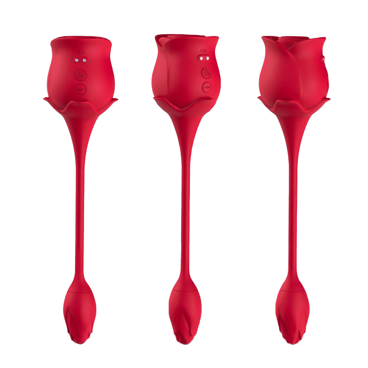 Vibrador Duplo Flexível Formato de Rosa Vip Mix