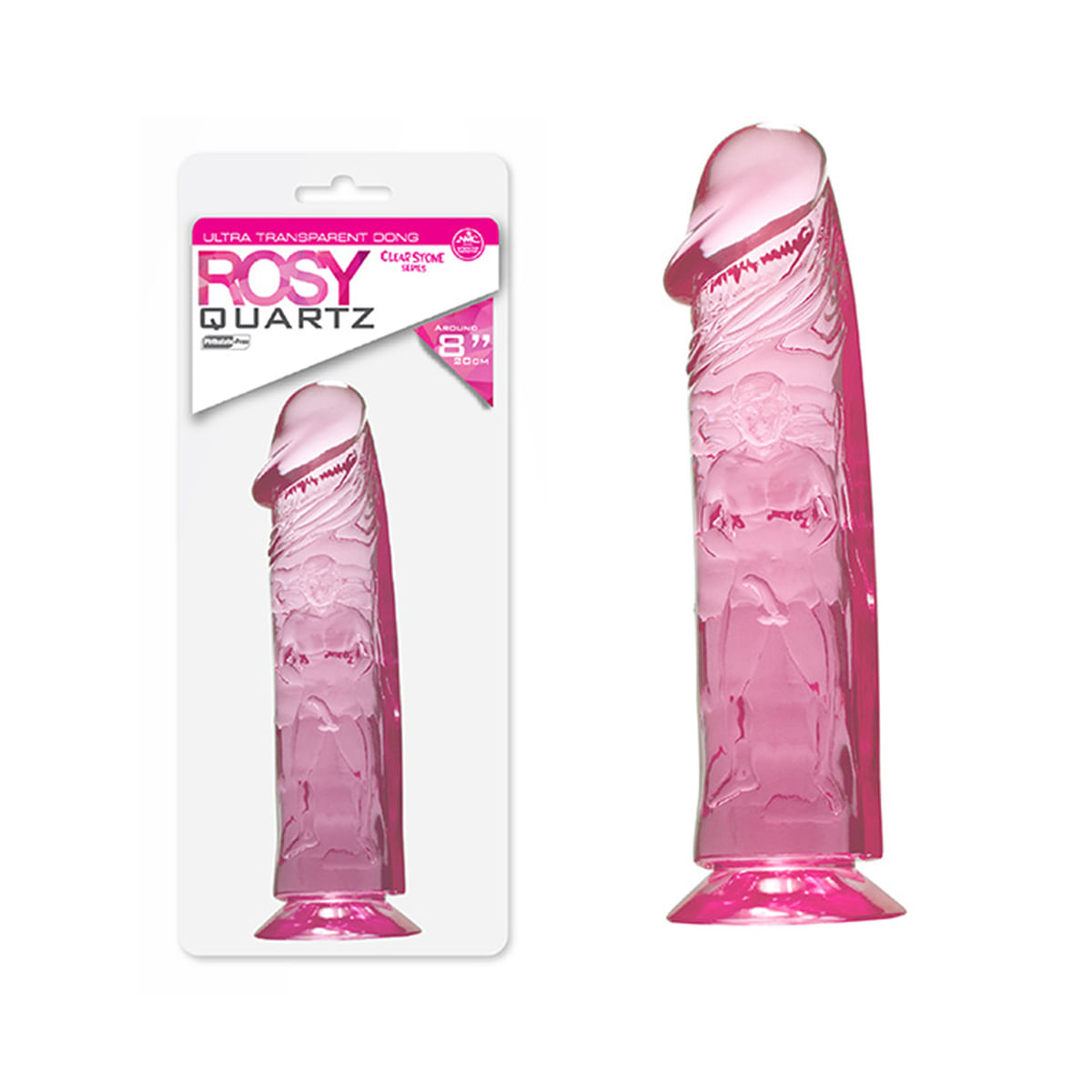 Rosy Quartz Pênis Translúcido 20cm Adão e Eva Toys