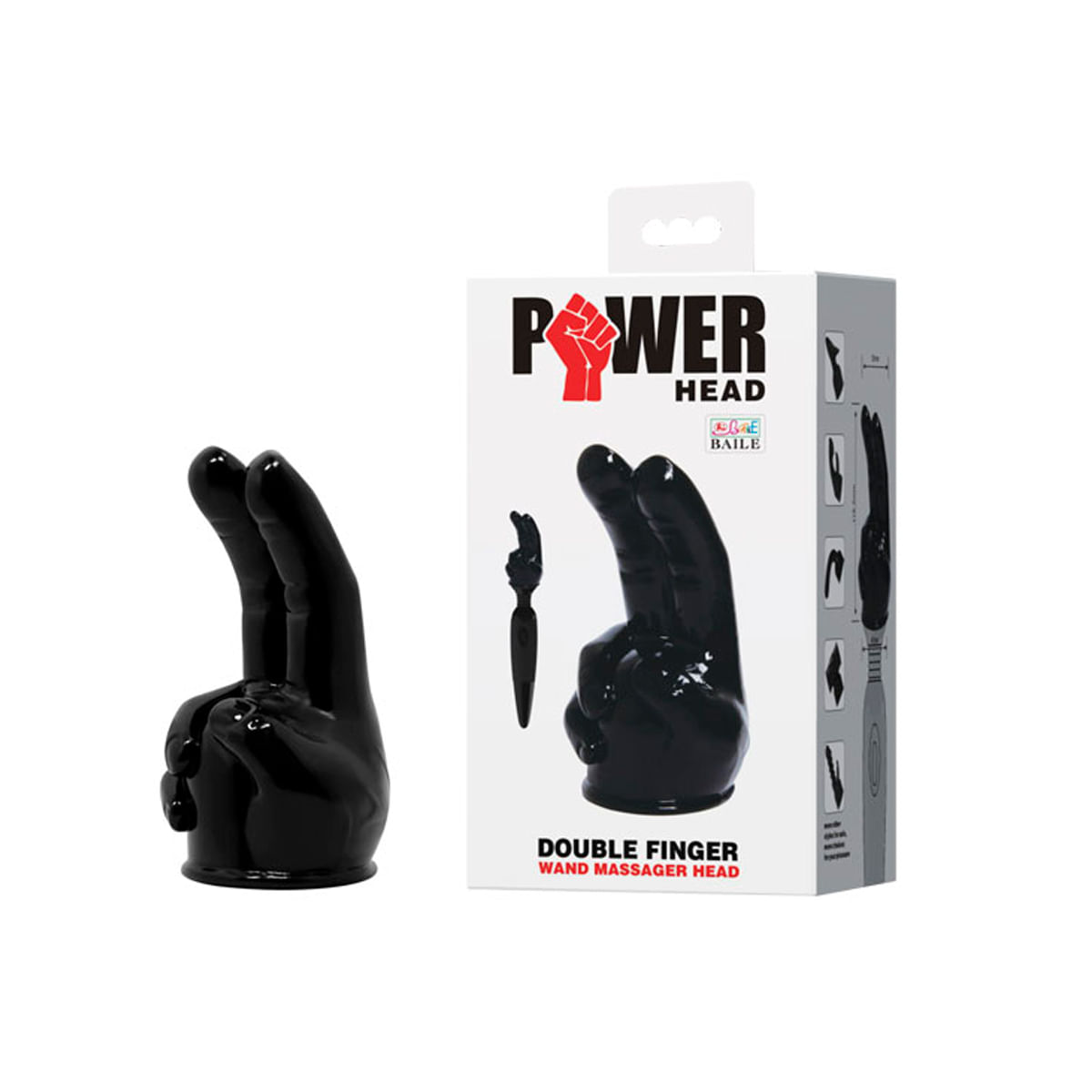 Power Head Double Finger Cabeça para Massageador Corporal no Formato de Mão com 2 Dedos 3R Import