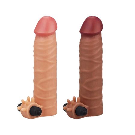 Nature Extender Capa Peniana Extensora com Estimulador Clitoriano e Vibro Vip Mix