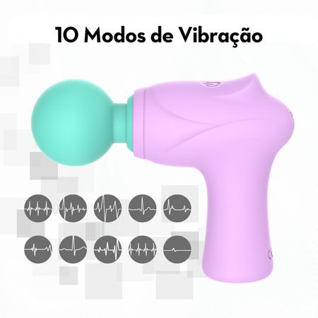 Mini Massageador Pistola com 10 Modos de Vibração Me Ame Sex Toys
