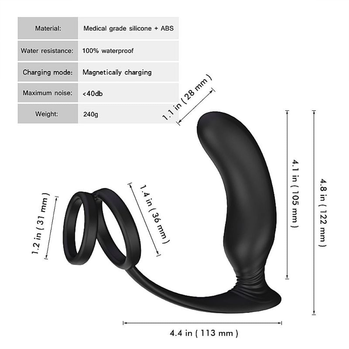 S-Hande Lanco Vibrador de Próstata com Anel Peniano e 9 Modos de Vibração Sexy Import