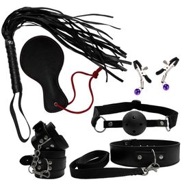 Kit Bondage com 7 Peças em Couro Sintético 3R Import