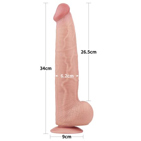King Sized Sliding Skin Dual Layer Dong Pênis Realístico 31x6,2cm Vip Mix