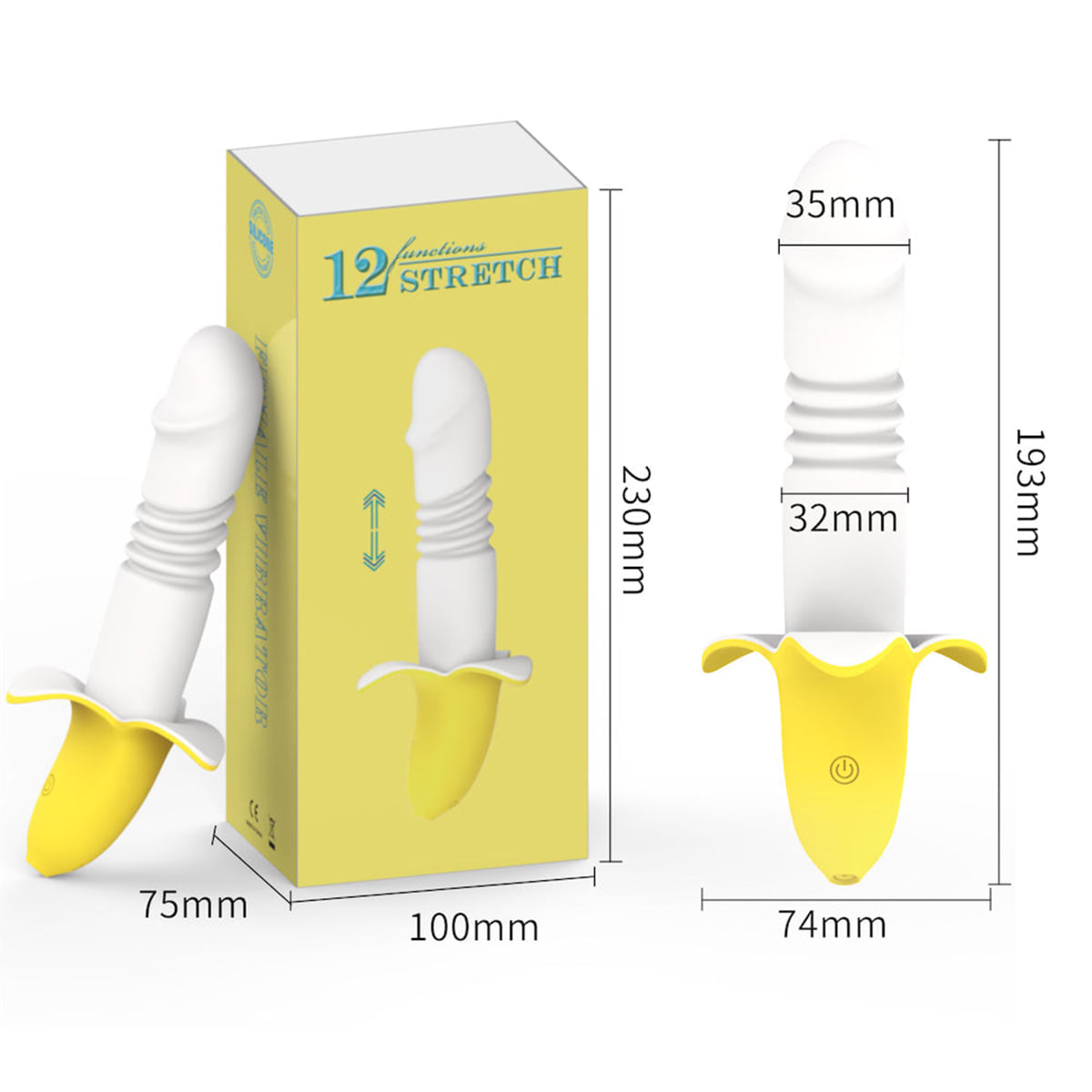 Vibrador Ponto G em Formato de Banana com 12 Modos de Vai e Vem VipMix