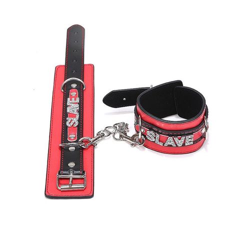 Slave Algema com Corrente e Fivelas em Couro Luxo Sexy Import
