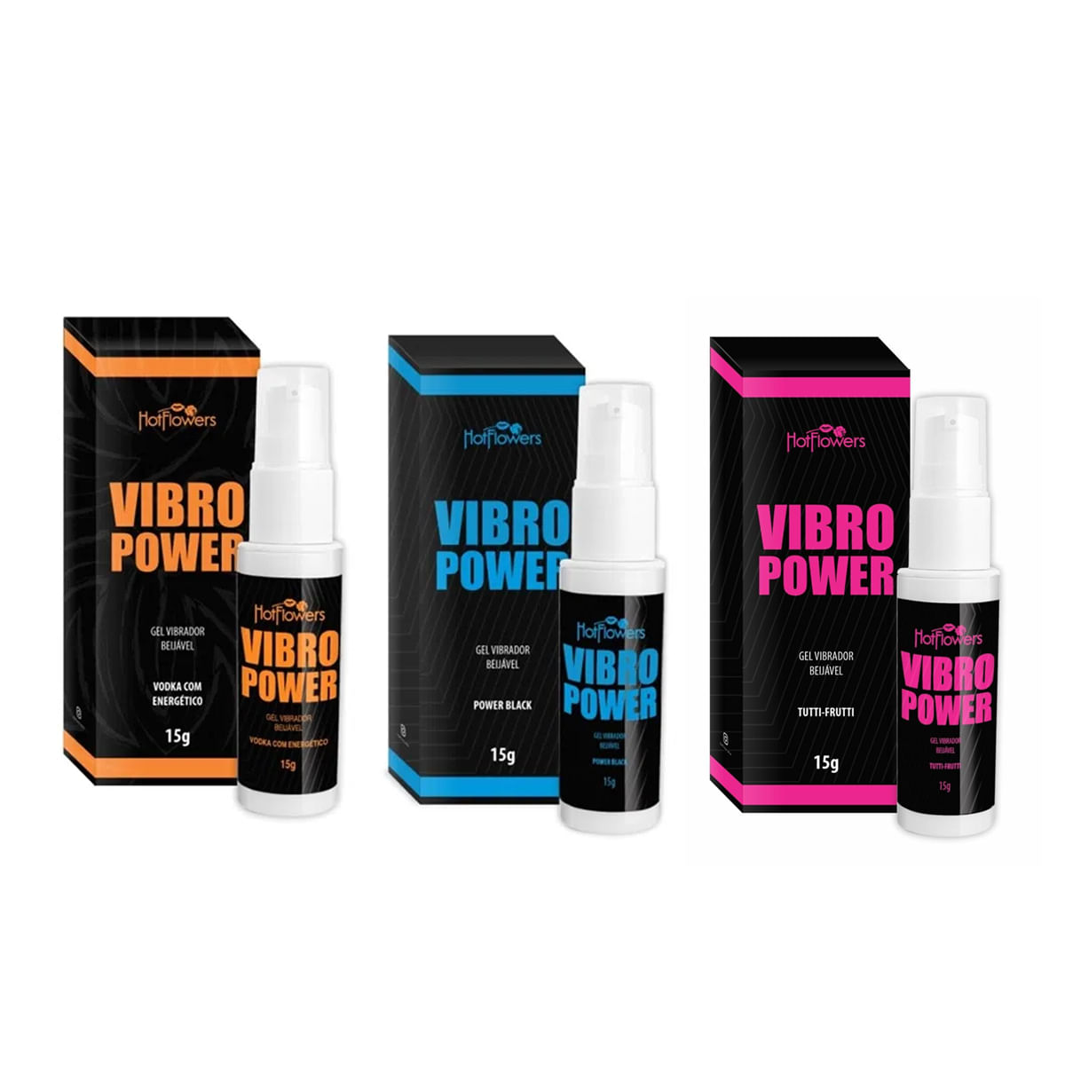 Vibro Power Gel Vibrador Beijável 15g Hot Flowers