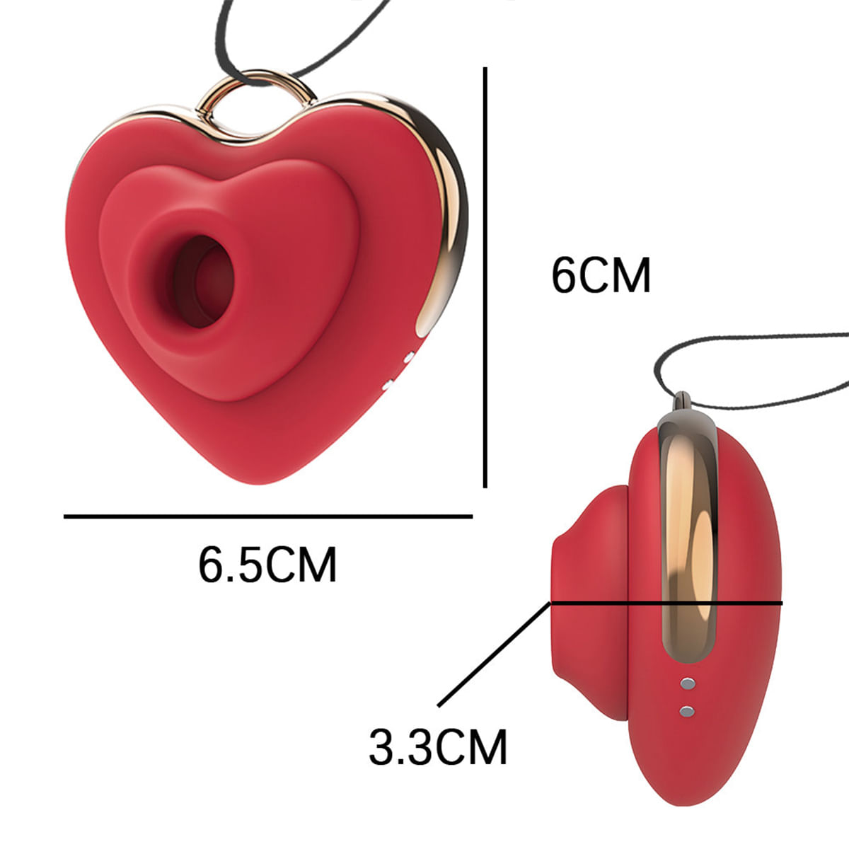Estimulador Clitoriano em Formato de Colar Coração com 10 Modos de Vibração e 5 de Pulsação Vip Mix