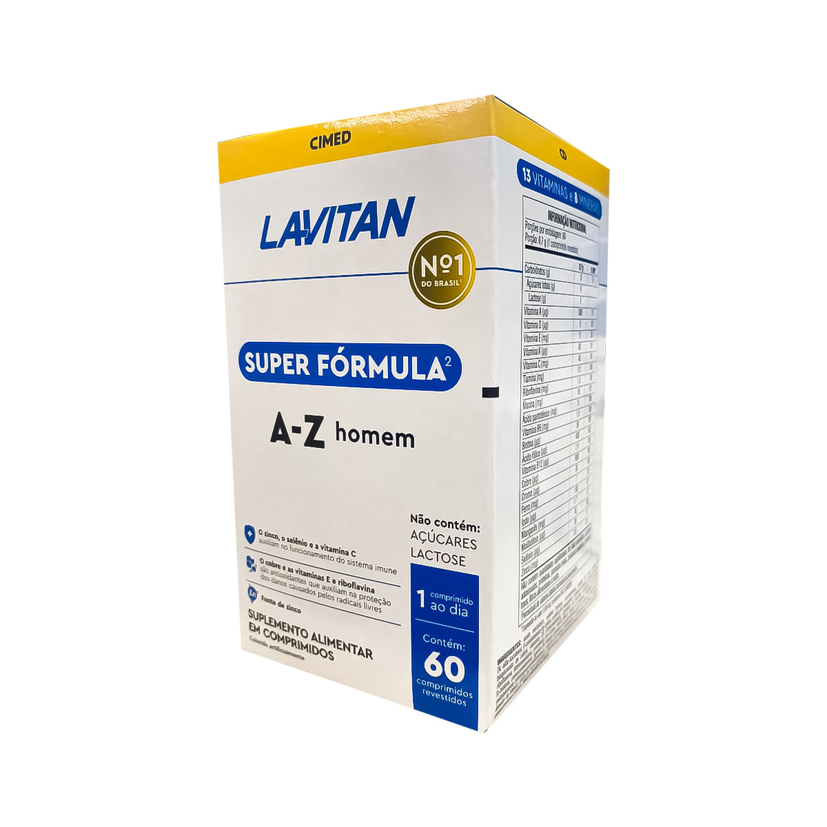 Lavitan Multi 5G Homem Suplemento Vitamínico Mineral com 60 Comprimidos Cimed Lavitan Multi 5G Homem Suplemento Vitamínico Mineral com 60 Comprimidos Cimed