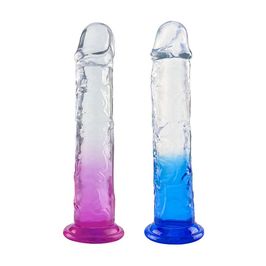 Dildo Realístico Flexível e Transparente 19,5x3,8cm Sexy Import