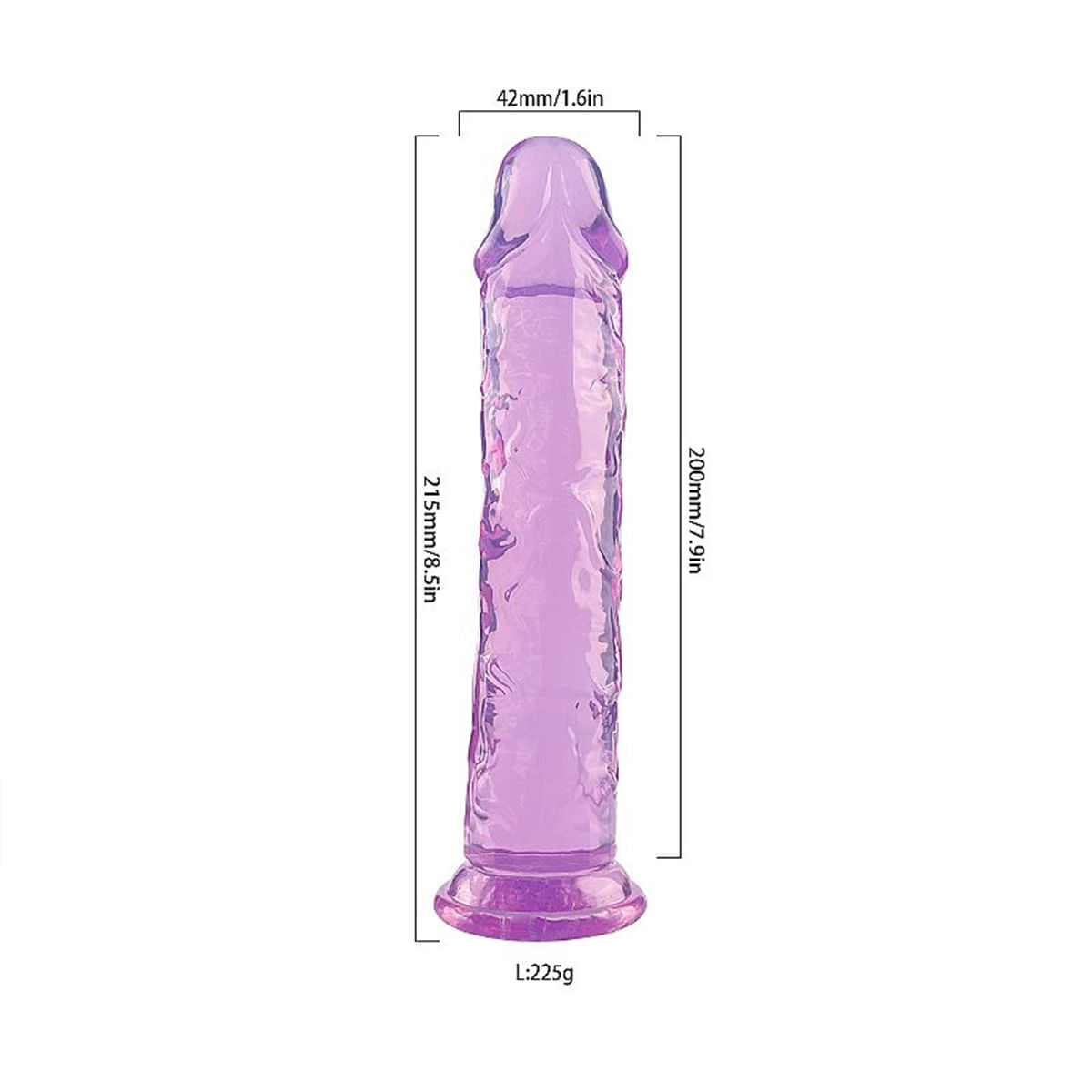 Dildo Realístico Flexível e Transparente 21,5x4,2cm Sexy Import