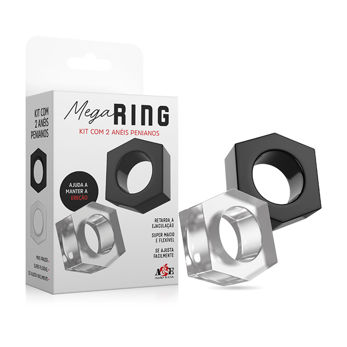 Mega Ring Kit com 2 Aneis Penianos Adão e Eva