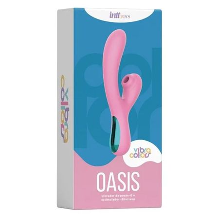 Oasis Vibrador Ponto G com Estimulador Clitoriano e 10 Modos de Vibração Linha Collors Intt