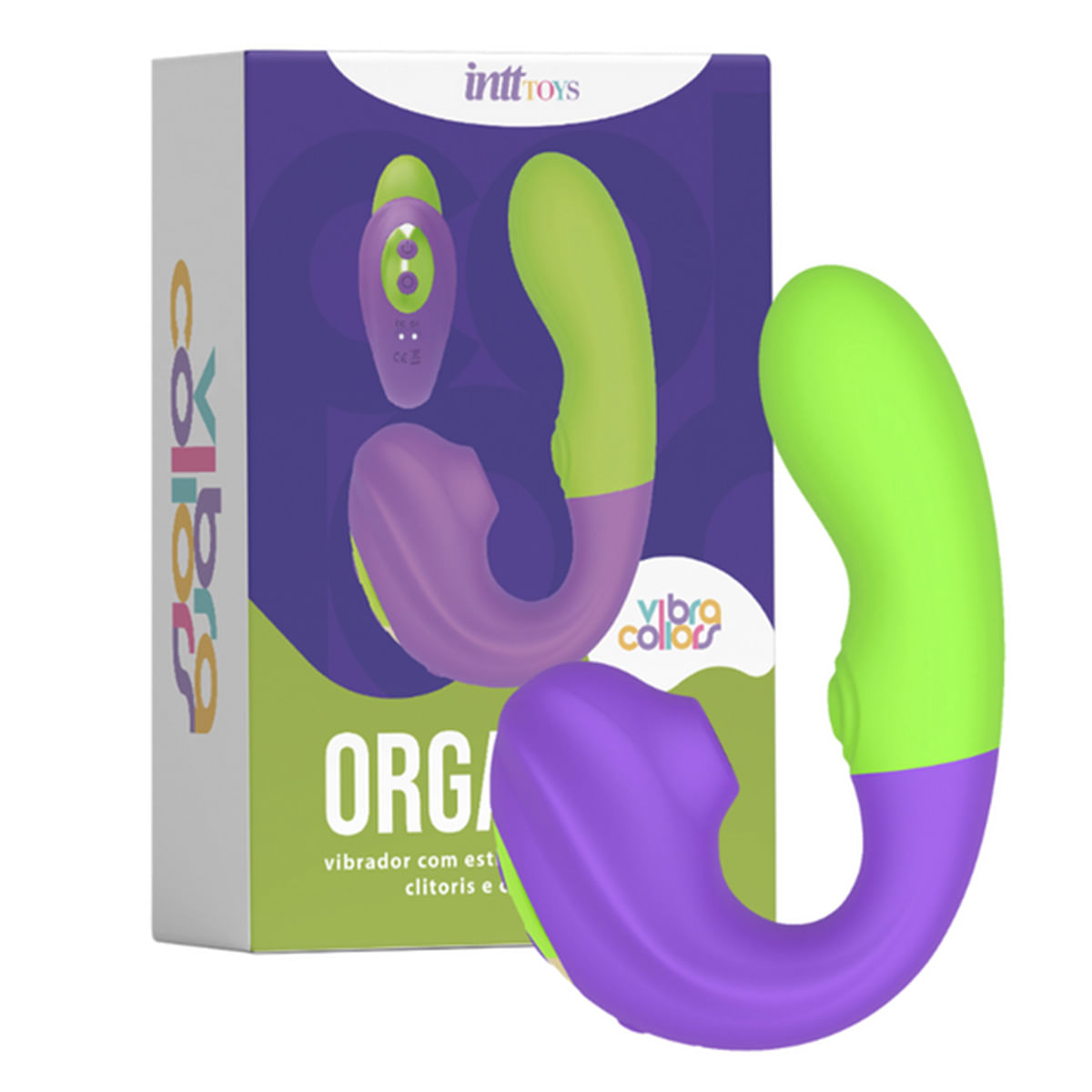 Orgasmic Vibrador Ponto G com 7 Modos de Onda de Pressão e Impulso Linha Collors Intt