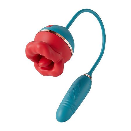 Vibrador de Clitóris Formato de Boca com Bullet Vai e Vem e 10 Modos de Estimulação Sexy Import