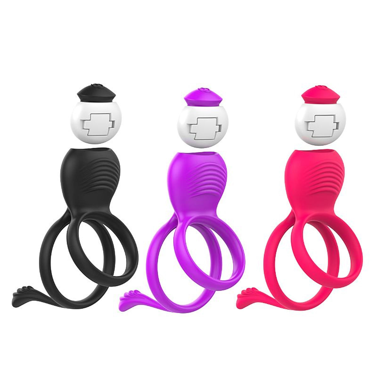 Anel Peniano Duplo Estimulador de Clitóris com Vibrador Sexy Import