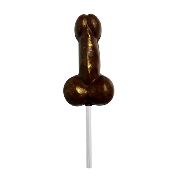 Pirulito de Chocolate em Formato de Pênis Texturizado com Glitter Miess
