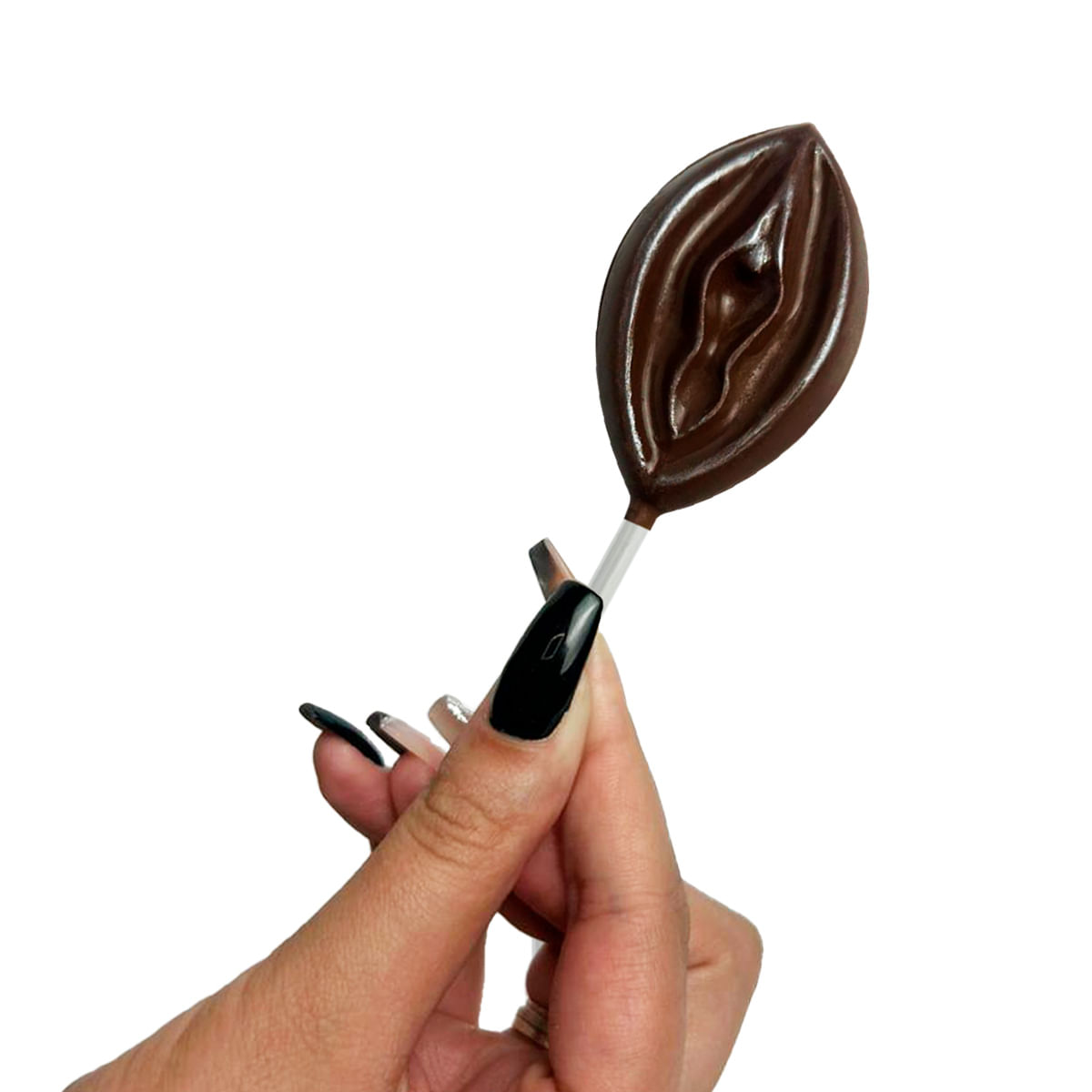 Pirulito de Chocolate em Formato de Vagina Texturizada com Glitter Miess