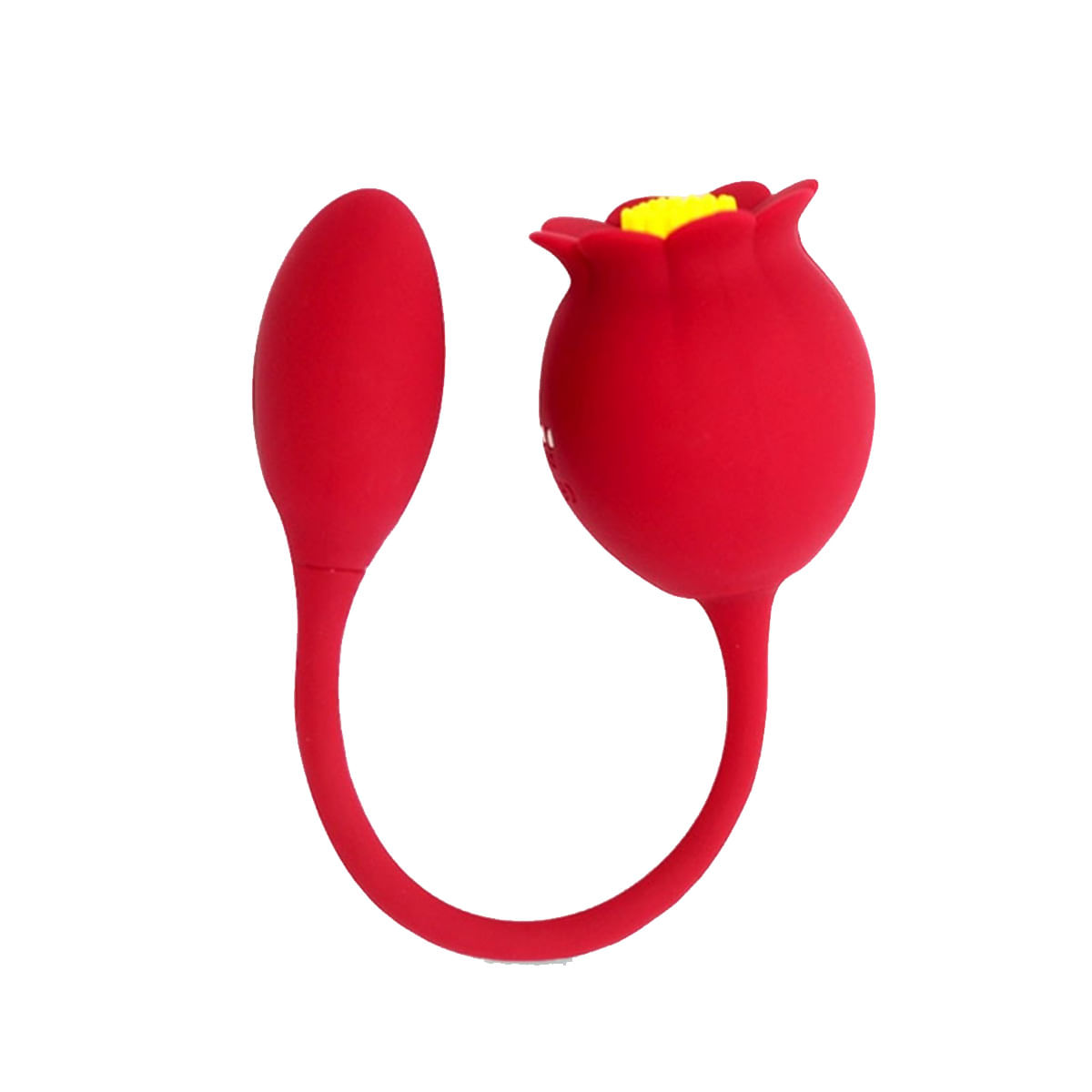 Vibrador Duplo Recarregável Formato de Rosa com Penetrador 3R Import Vibrador Duplo Recarregável Formato de Rosa com Penetrador 3R Import