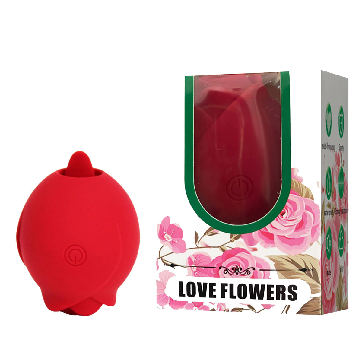 Love Flowers Estimulador Formato de Rosa Com Língua Controle Via App 3R Import