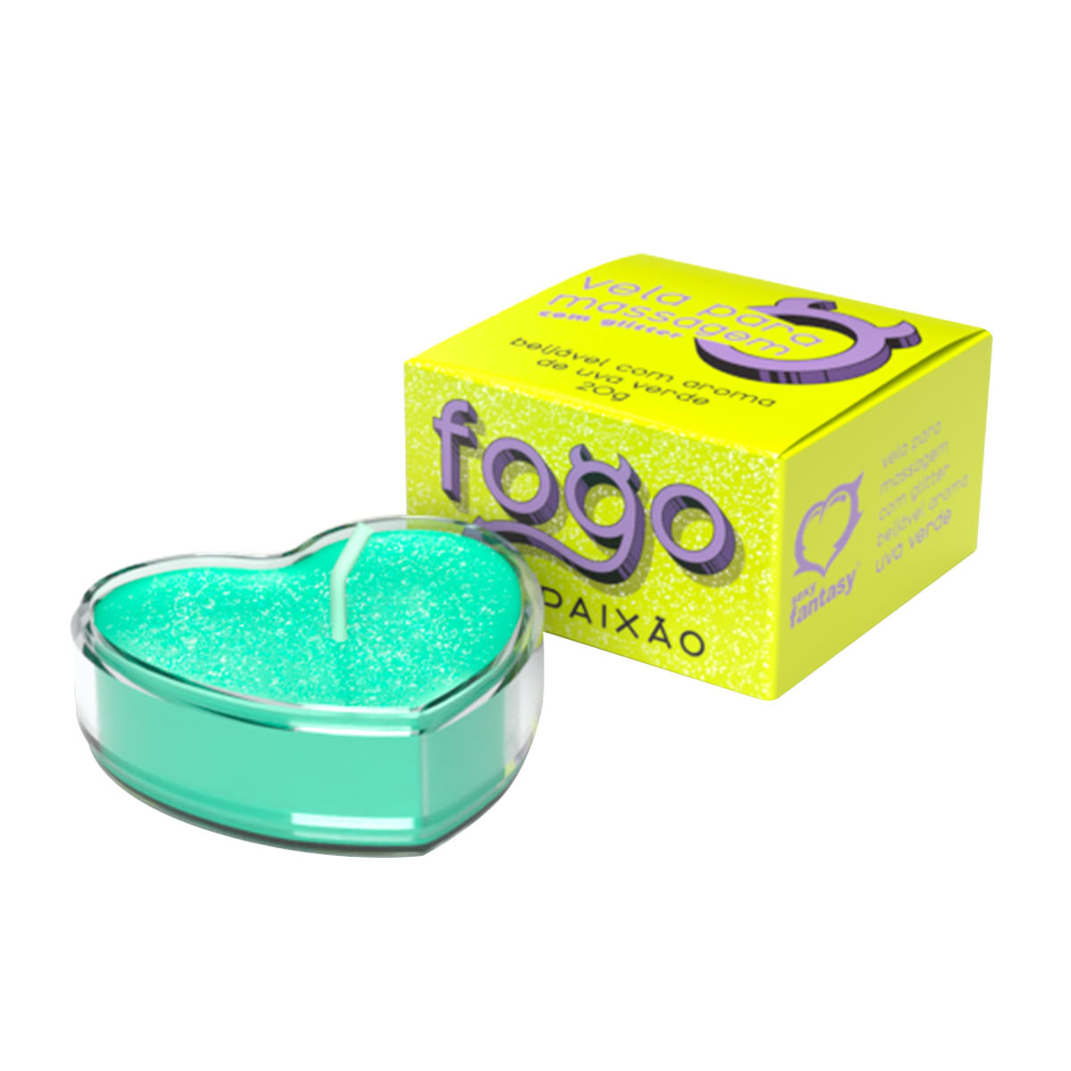 Fogo da Paixão Vela de Massagem Beijável com Glitter 20g Sexy Fantasy Fogo da Paixão Vela de Massagem Beijável com Glitter 20g Sexy Fantasy