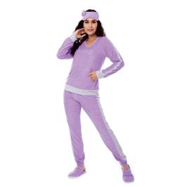 Pijama Kanguru Plush Feminino Manga Longa e Calça Coleção Inverno Victory