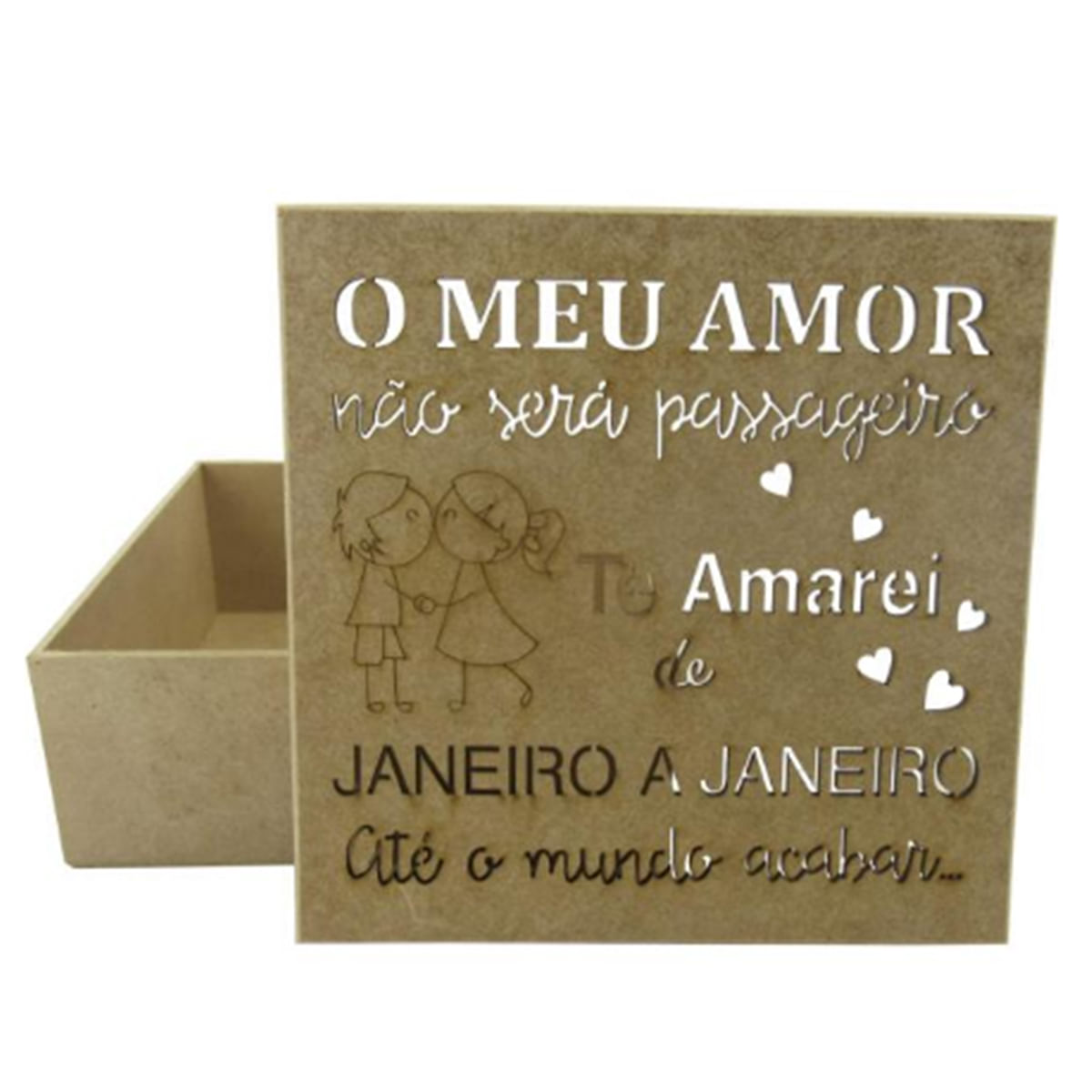 Caixa Janeiro A Janeiro 16x16x6cm em MDF Miess