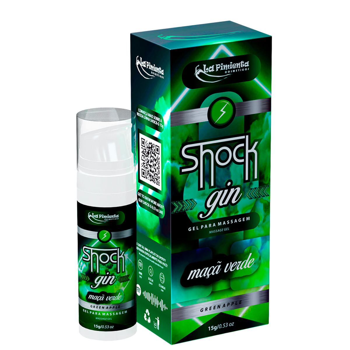 Shock Gin Excitante Elétrico Beijável 15g La Pimienta