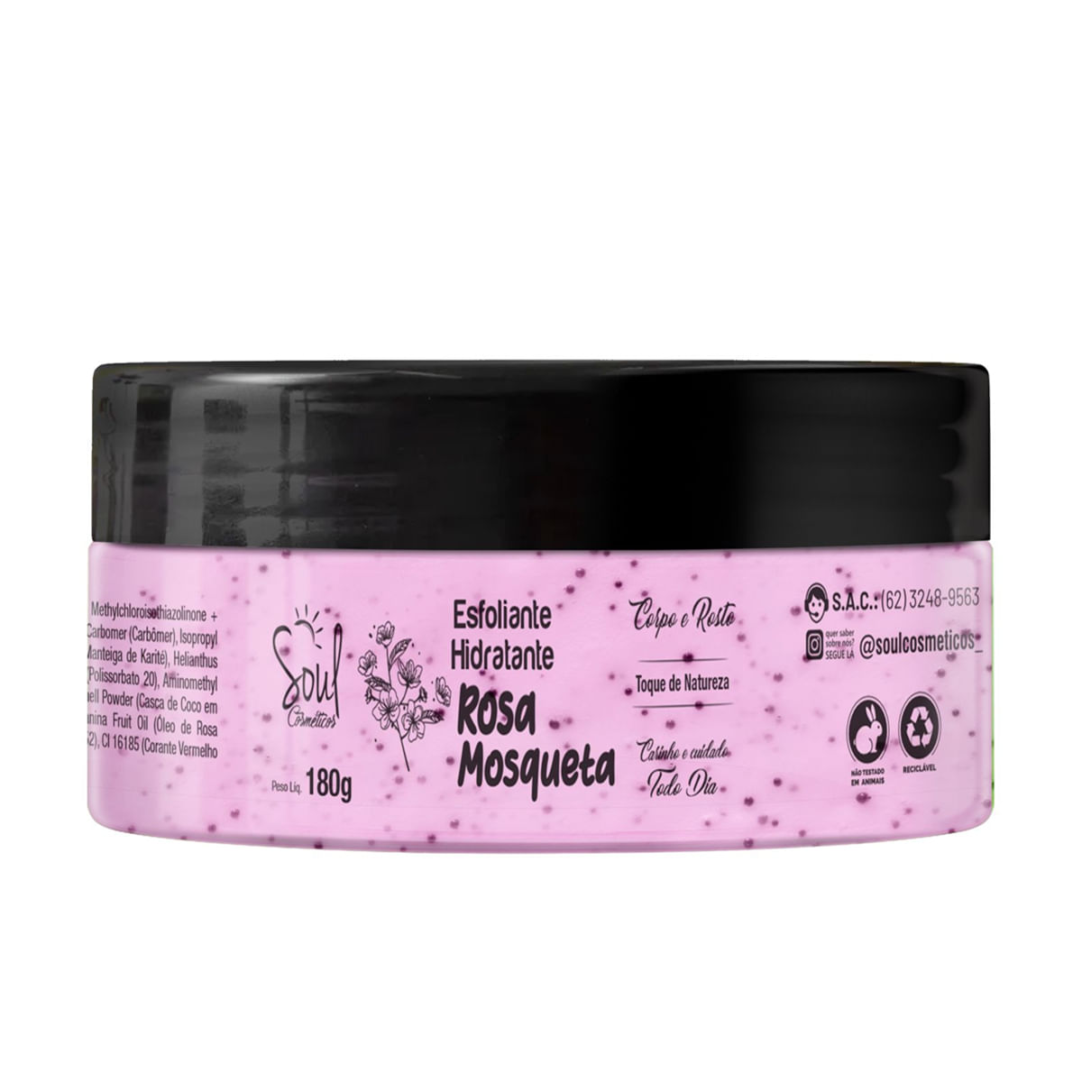 Hidratante Esfoliante Rosto e Corpo 180g Soul Cosméticos