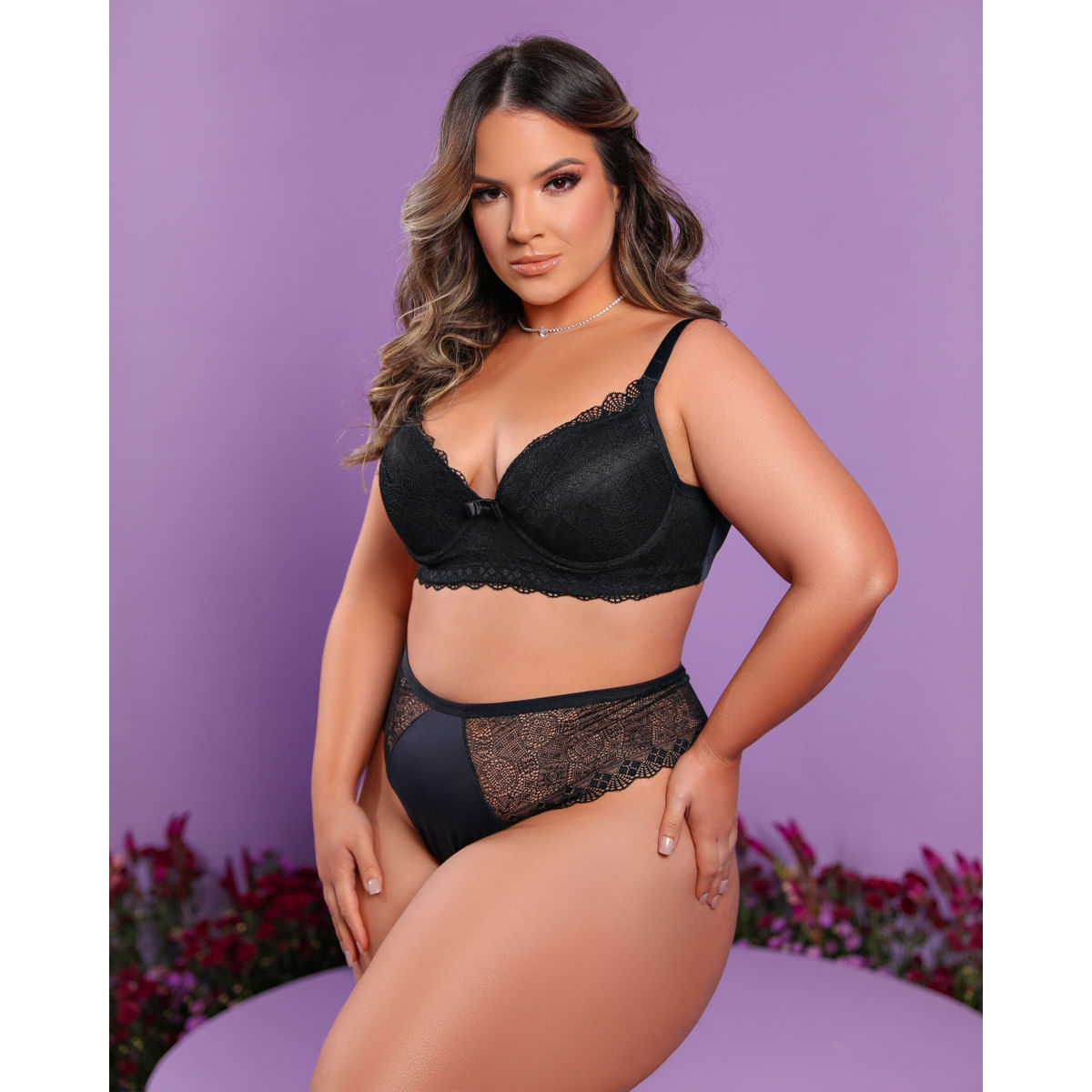 Conjunto Confort Premium com Detalhes em Renda Plus Dy Girl