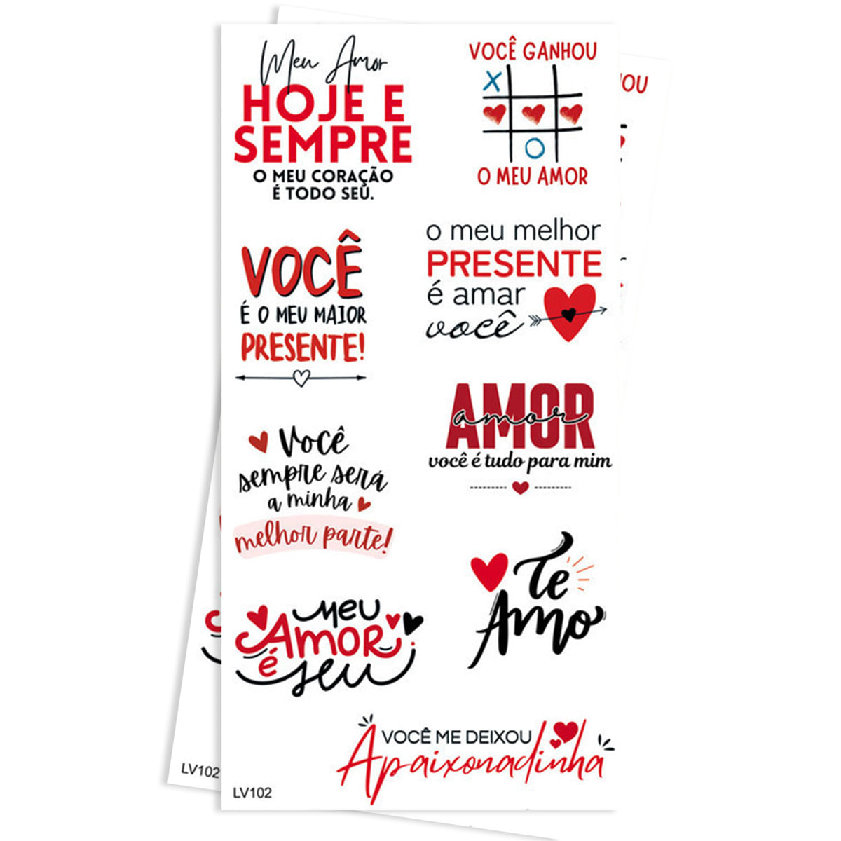 Cartela de Tatuagem Adesiva Você Ganhou o Meu Amor Neon Temporária 19x9cm Luvi Cartela de Tatuagem Adesiva Você Ganhou o Meu Amor Neon Temporária 19x9cm Luvi