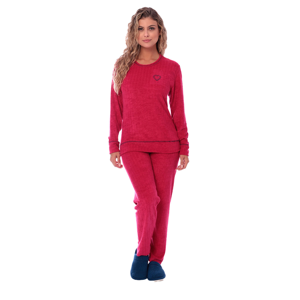 Pijama Classic Plush com Manga Longa e Calça Coleção Inverno Victory