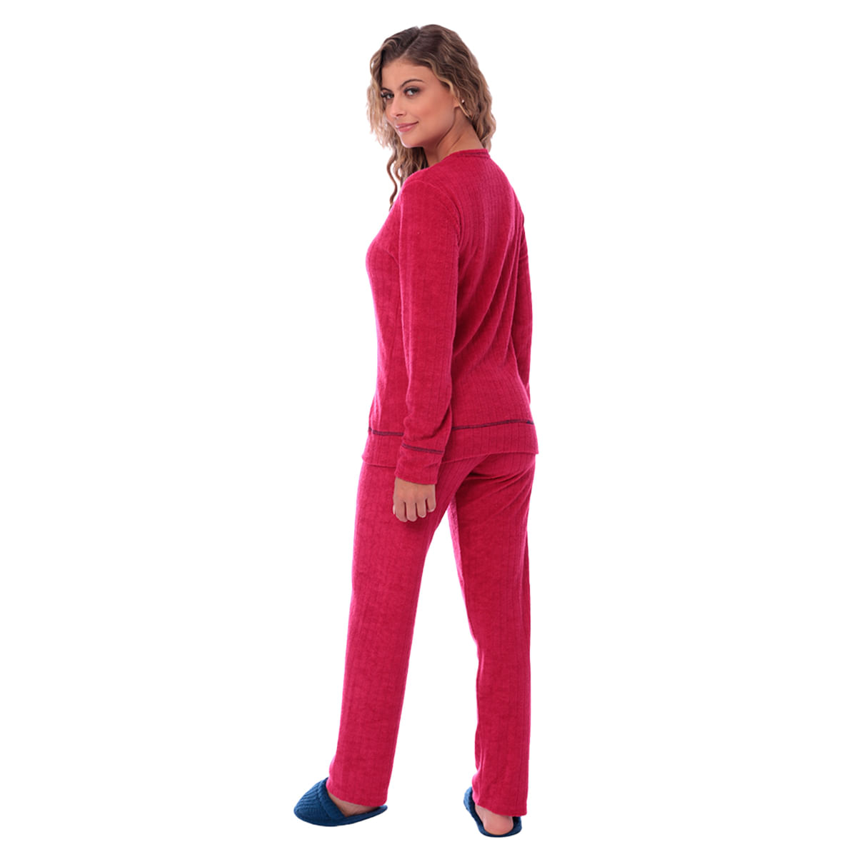 Pijama Classic Plush com Manga Longa e Calça Coleção Inverno Victory