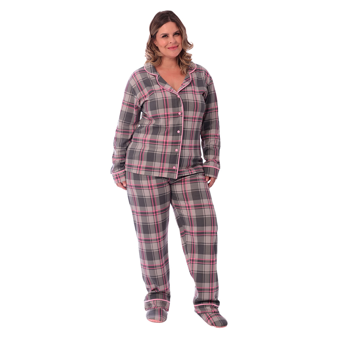 Pijama Longo Plus Size Americano Feminino Pijama Longo Plus Size Americano Feminino
