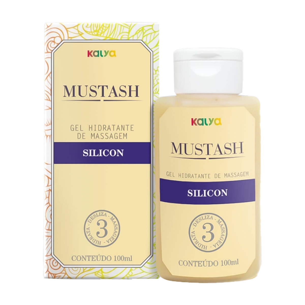 Mustash Gel Silicone Lubrificante Beijável 100ml Kalya