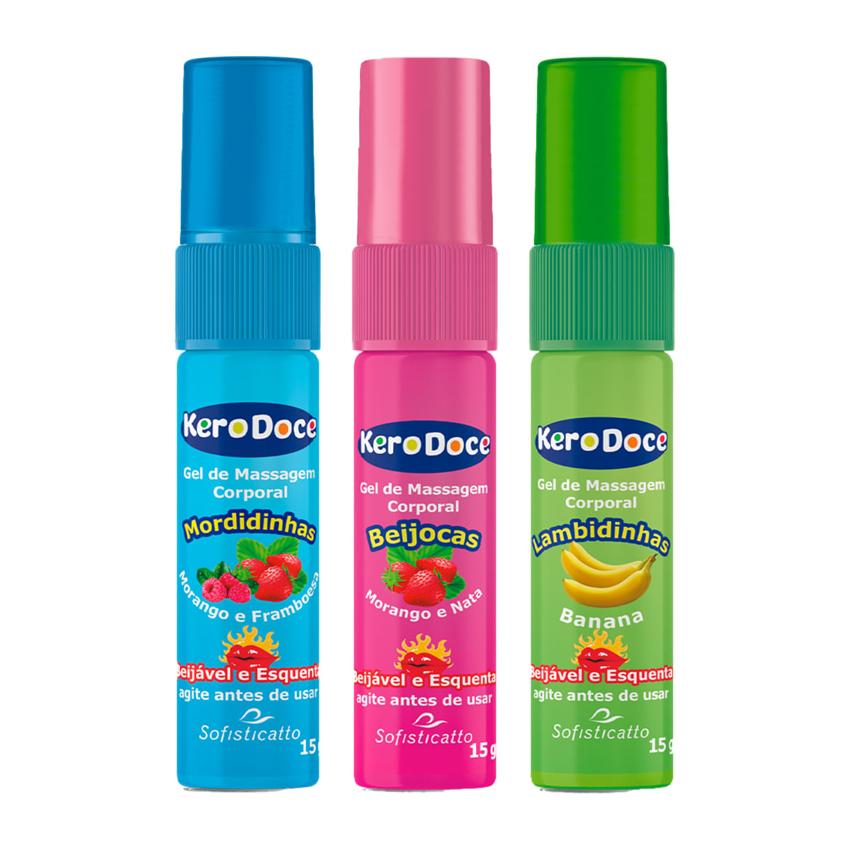 Beijocas Gel de Massagem Corporal que Esquenta 15g Linha Kero Doce Sofisticatto