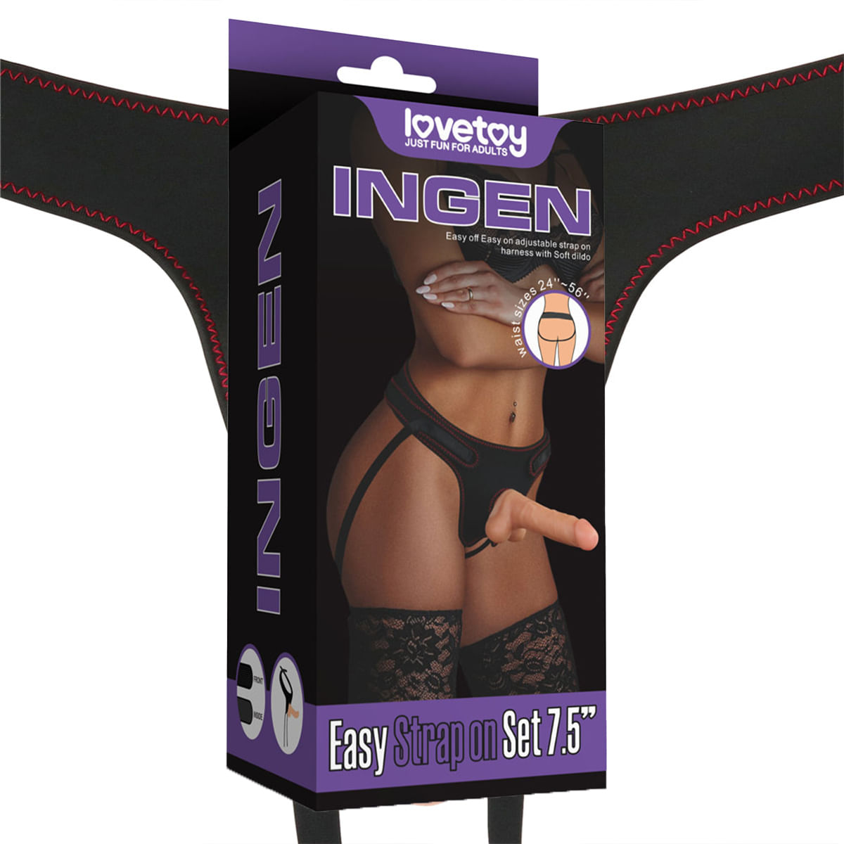 LoveToy Ingen Strap On Cinta Peniana com Ventosa 20cm Miss Collection