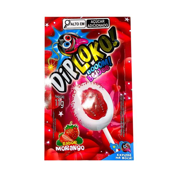 Dip Loko Booom! Beijos Pirulito 11g Danilla Foods